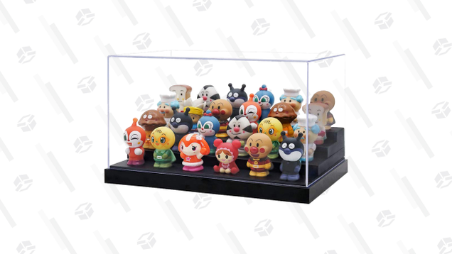 Odoria’s acrylic display case lets you take your figures out of their boxes, without worrying about them collecting dust. A built-in staircase lets you keep four rows of figures on display.